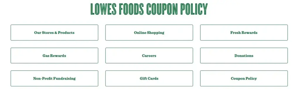 Policy terms covered for all Lowes Foods available coupons
